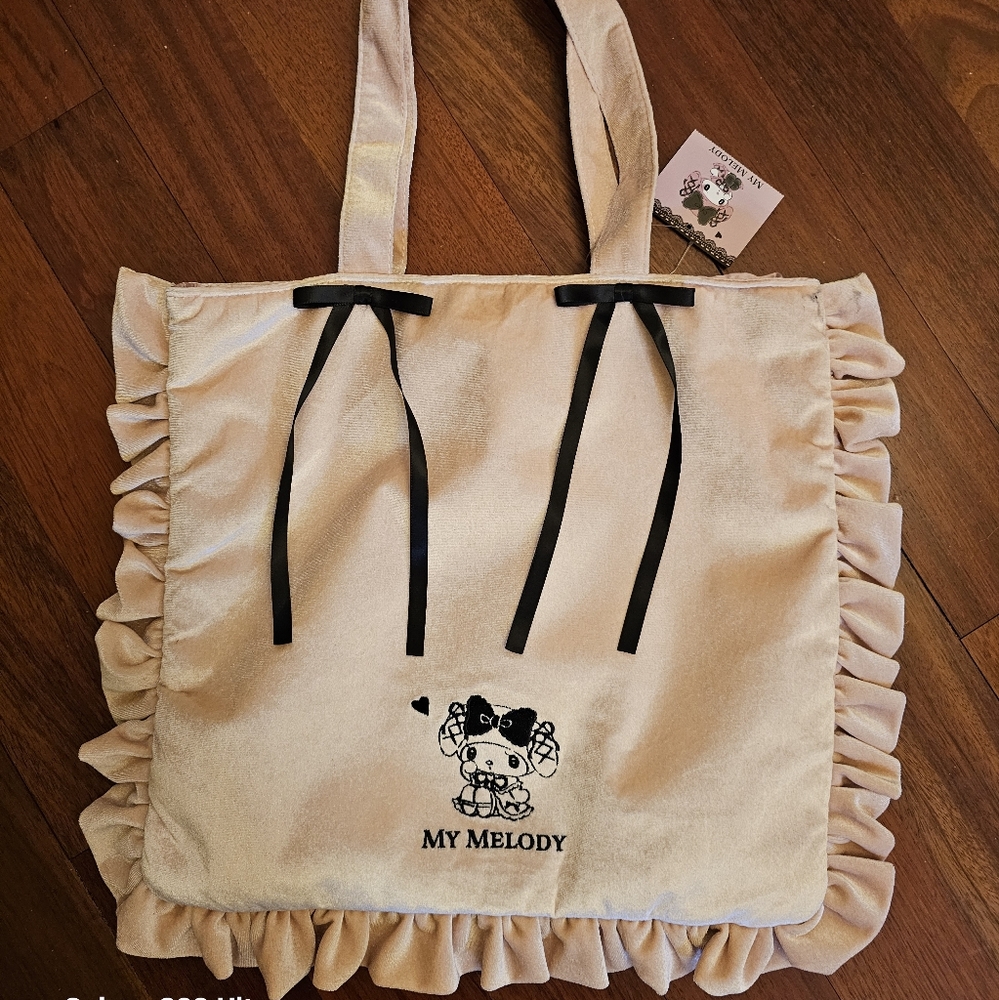SANRIO My Melody Velvet pink tote
